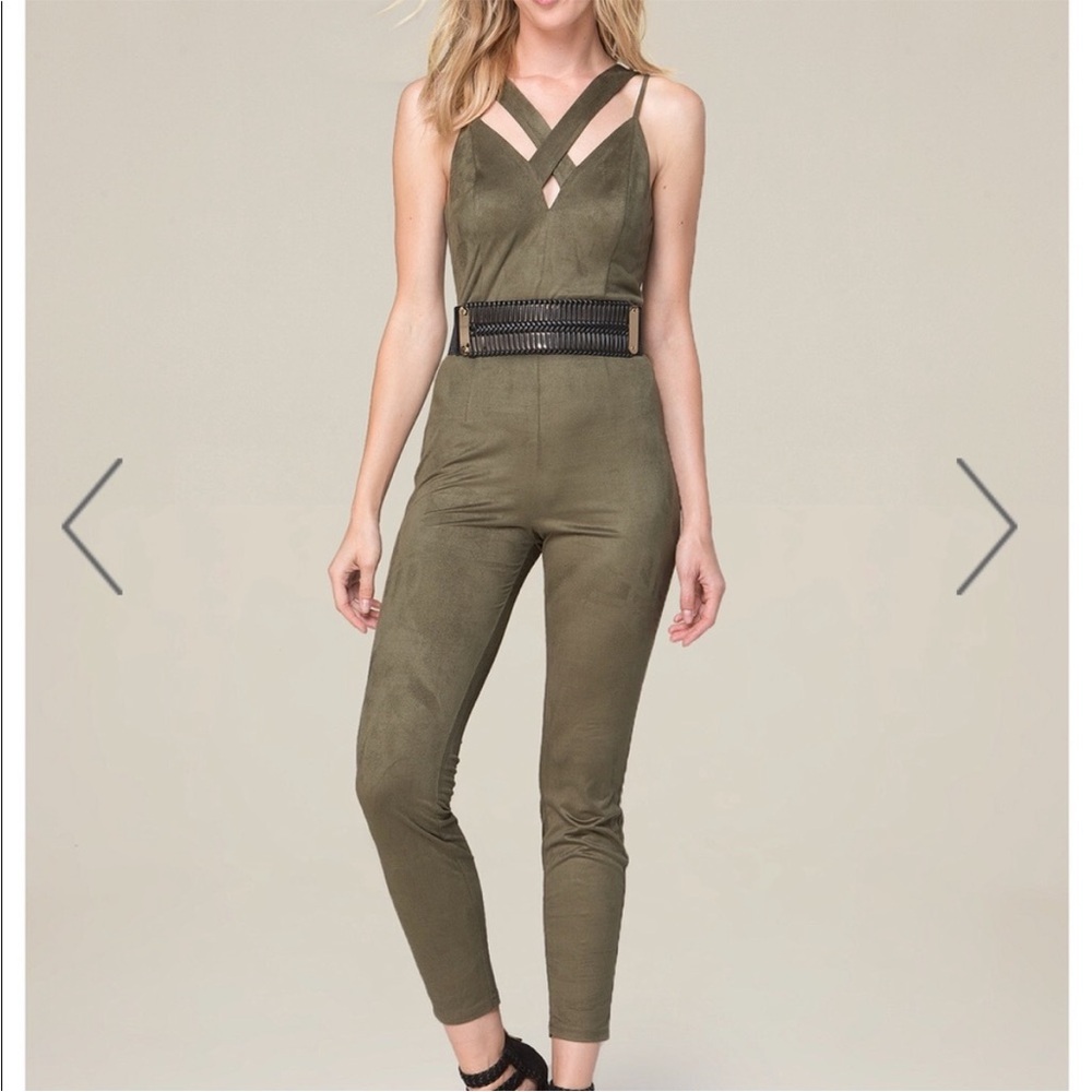 NWT Bebe faux suede jumpsuit